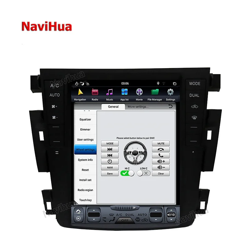 NaviHua Tesla Style Vertical Screen Car Multimedia Player Car Radio Stereo For Nissan Teana 2003-2007 GPS Navigation