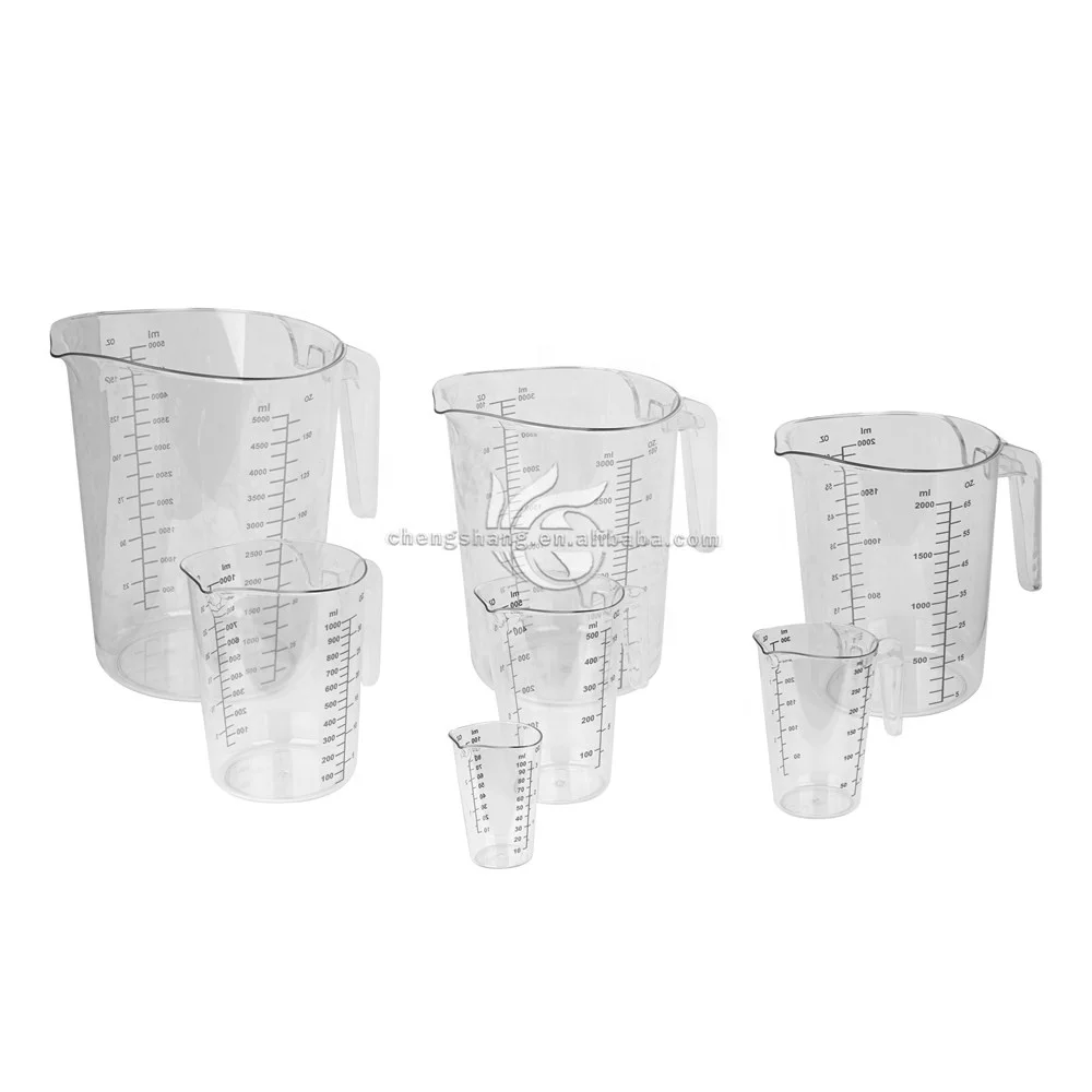 Plastic Measuring Cup Plastic Clear Marking Heat-resistant Angled Grip Spout Stackable Measuring Cup