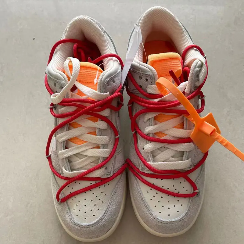 Low of white running shoes men women casual sport run sneakers with red lace large size 36-46 DJ0950