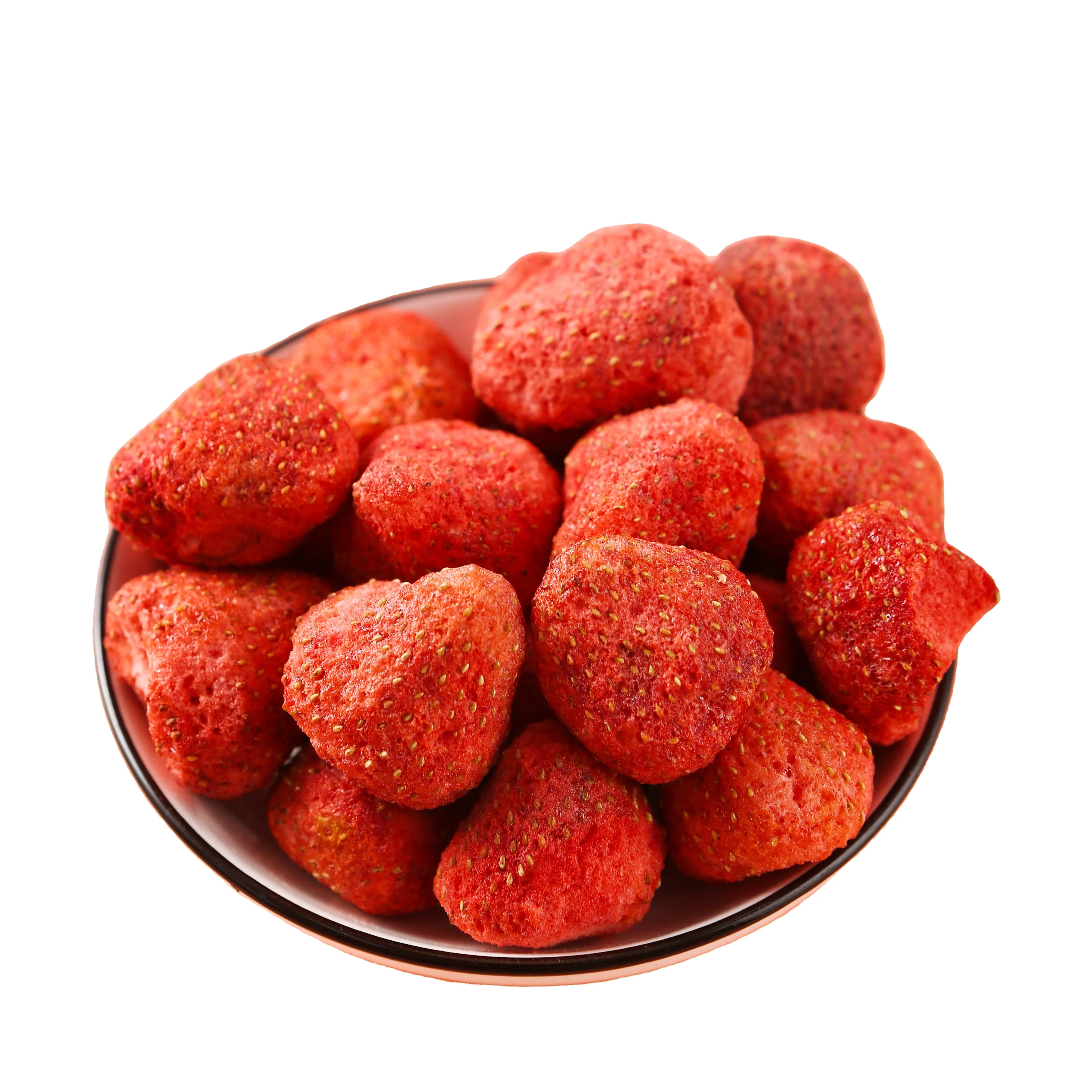 China 25 Years OEM Factory  Freeze Dried Strawberry Slice Cube Whole