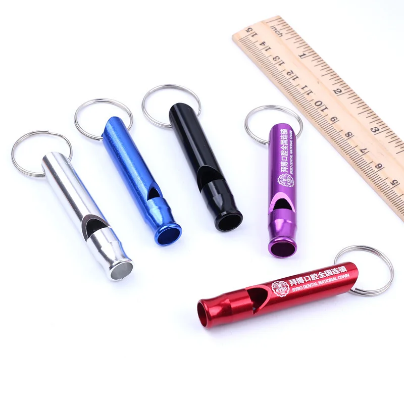 Металлический свисток, аварийный свисток, Самооборона, труба для выживания на открытом воздухе, свисток, брелок для самообороны, оптовая продажа