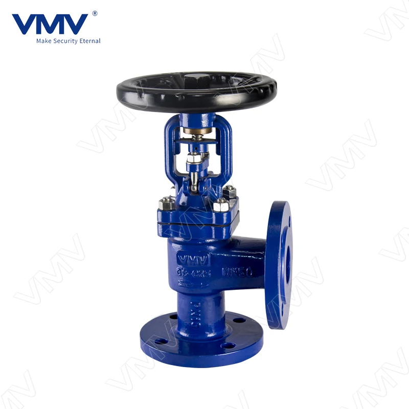 
China Wenzhou Manufacturer VMV Steam and Thermal Oil System WJ44 DIN Cast Steel PN16 PN40 angle TYPE Bellows Seal Globe Valve 