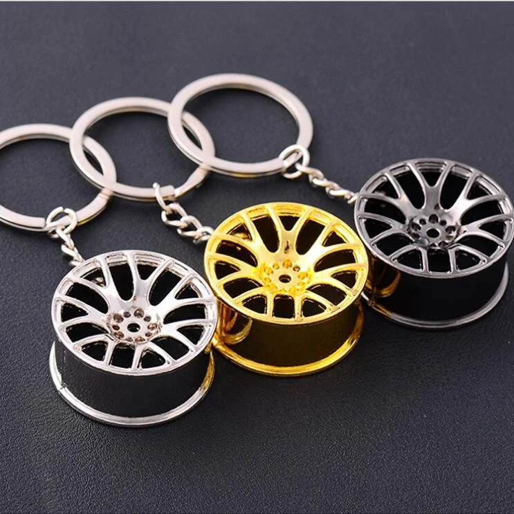Custom Metal Wheels Hub Rim Keychain Racing Car Keyring Key Chain