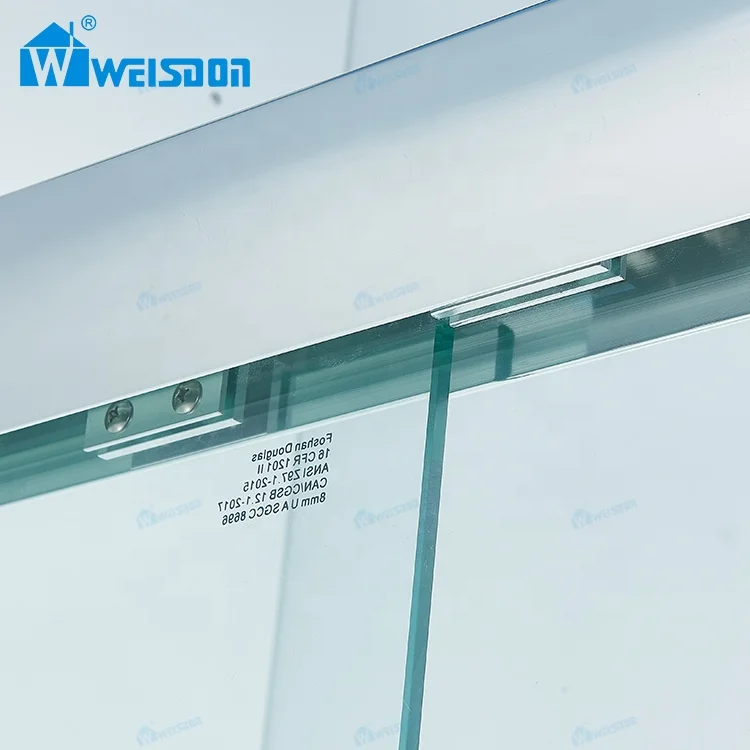 New Product Custom Tempered Glass Shower Bathtub Door Framed Aluminum Double Sliding Shower Screen