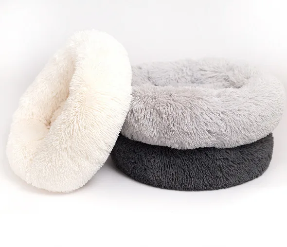 
Low price high quality personalized warm customized round plush dog bed for home 
