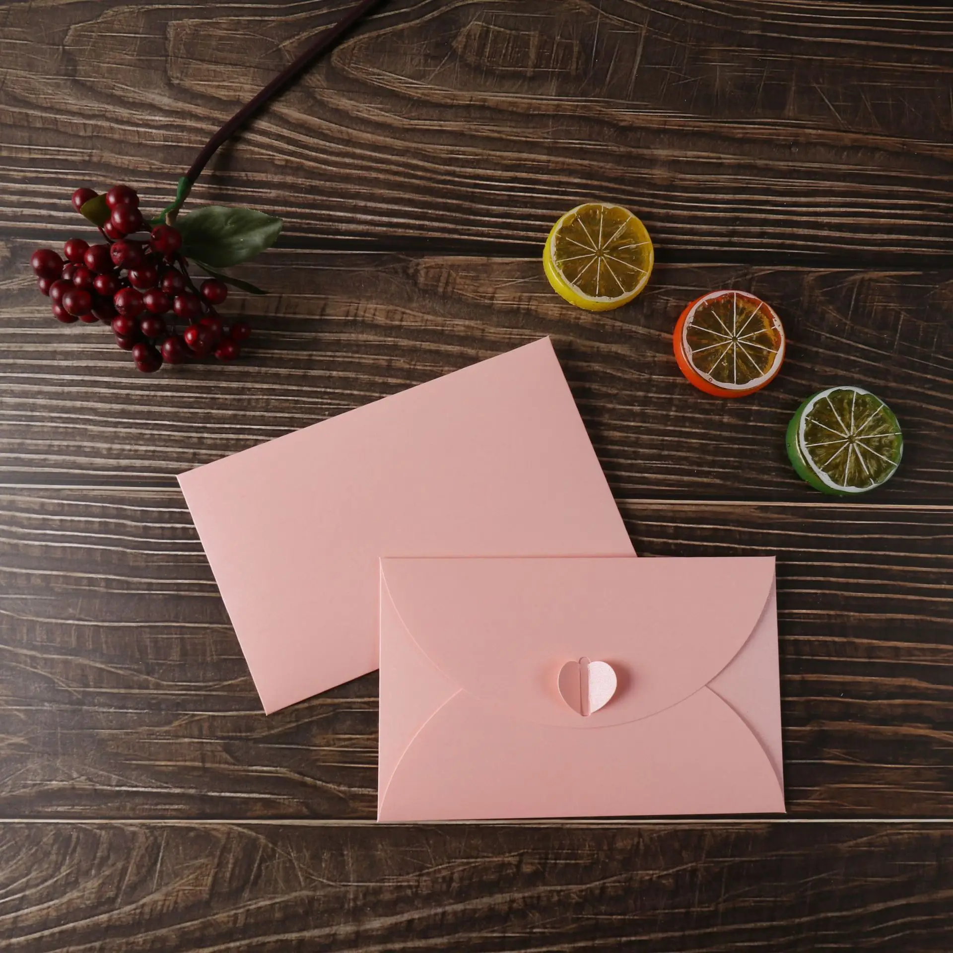 Pearl Paper Envelope Small Envelope with heart shape, Customized Bronzing Logo Multi color envelope