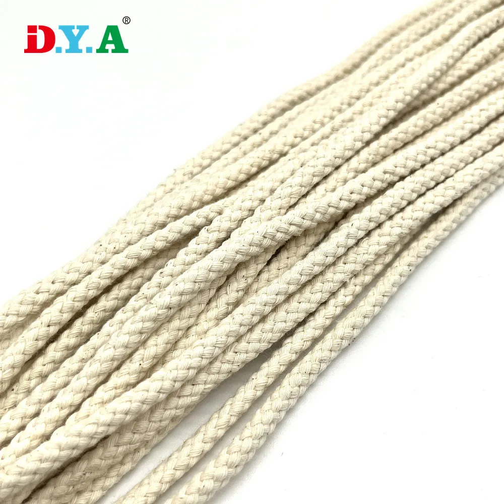 Colored Cord Braided 9mm 20mm Round Roll Drawstring Hoodie Cord Cotton Rope For Crochet And Gift Baskets