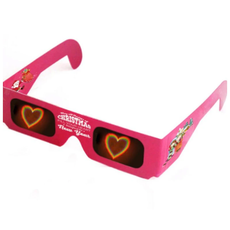 Custom Love Heart Star Diffraction Glasses Cardboard 3D Fireworks Glasses