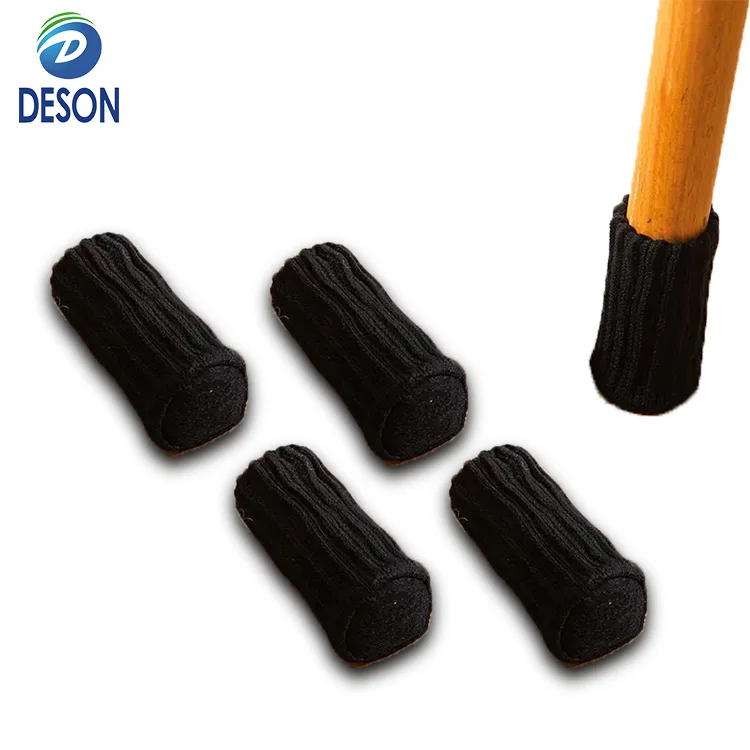 Deson Furniture Leg Covers Rubber Foot Protector Pads with Felt Bottom for Hardwood Floors Reduce Noise and Floor Scratches