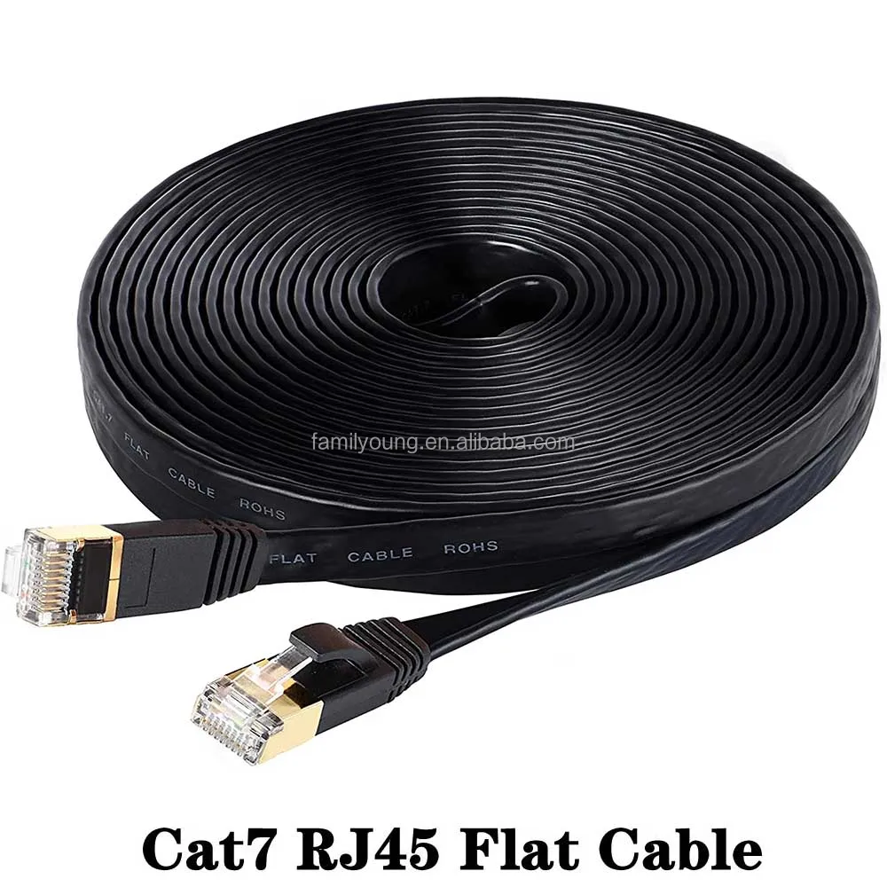 32AWG Cat7 Ethernet Cable Cat 7 High Speed Flat Gigabit SFTP RJ45 LAN Cable 10Gbps Network Cable Patch Code for Router Ethernet