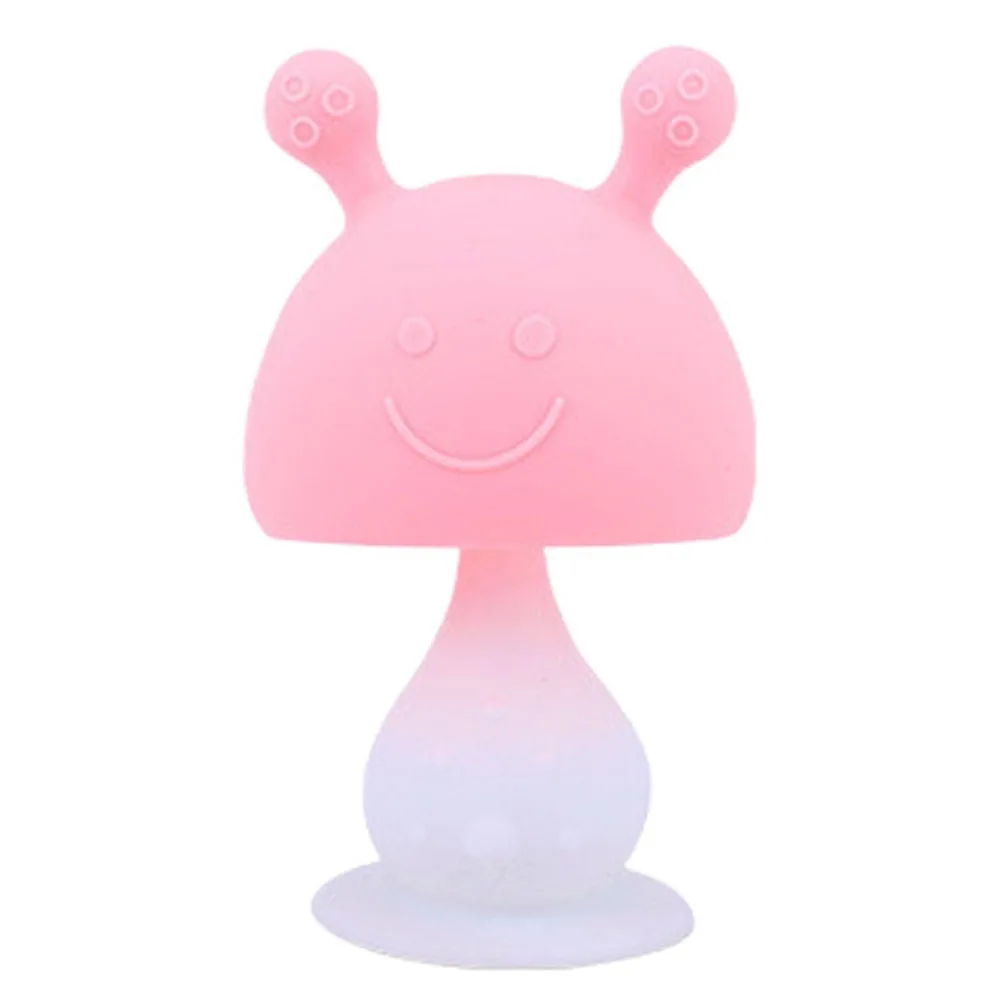 
In Stock Breast Feeding Silicone Toy Baby Teether Mushroom 