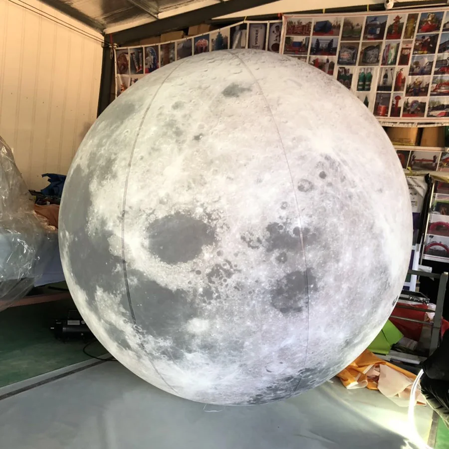 LED Light Inflatable Moon Ball Giant PVC and Oxford Helium Inflate Balloons for Advertising & Party Decor 1-Year Warranty