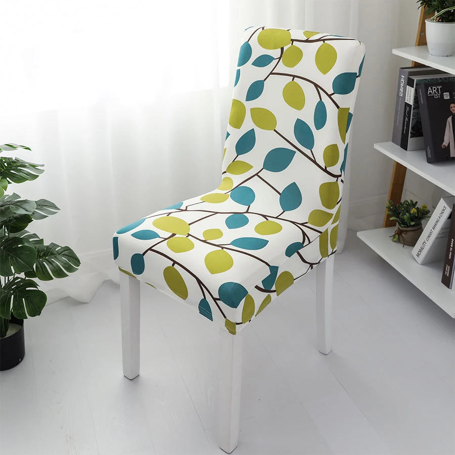 Home Decor Dining Chair Cover Custom Welcome High Elastic Universal Size Cartoon Printed Half Fitted Chair Cover