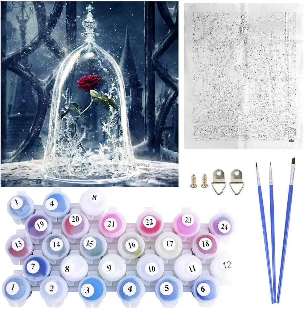 
Wholesale different designs handprinted easy oil diy digital painting by numbers 