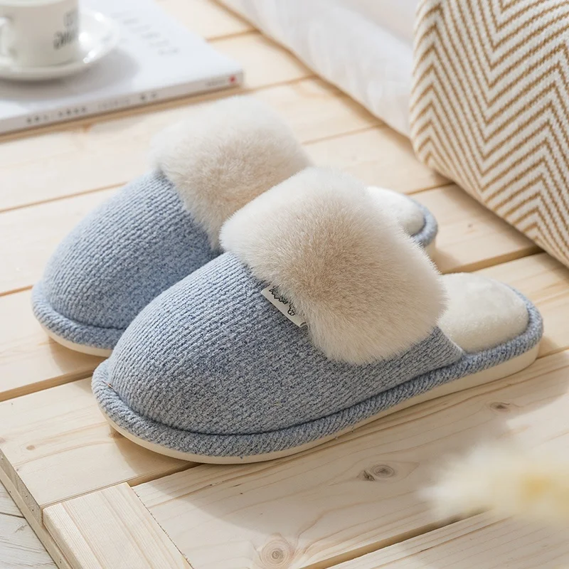 Classic design wholesale faux cony hair fleece indoor slippers for women girls