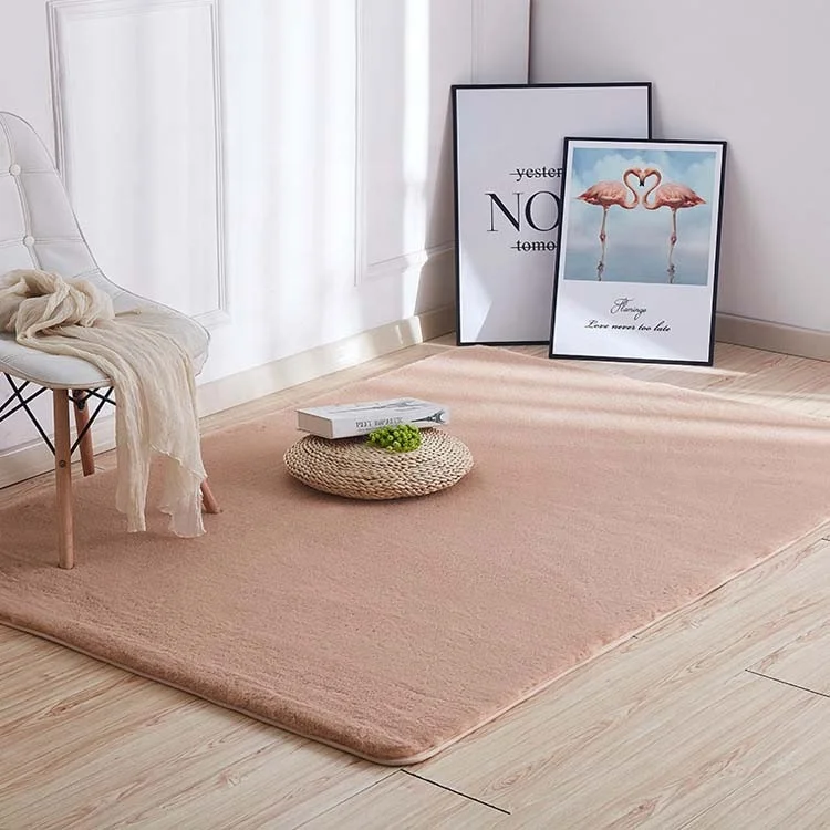 
 Коврики из искусственного кроличьего меха с противоскользящей войлочной подкладкой для гостиной, DIY искусственный мех, коврики для детской комнаты  