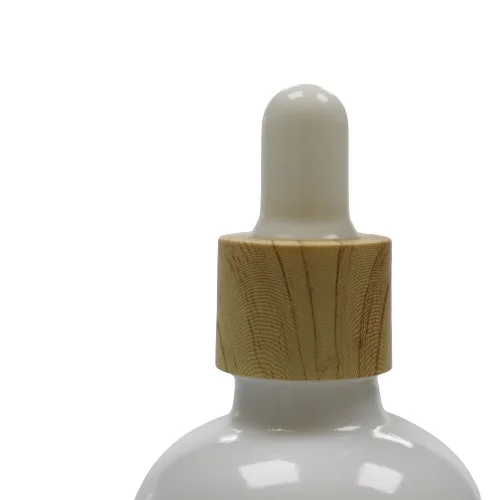 Luxury 2oz 10ml 30ml 50ml 100ml Empty Essential Oil Eye White Porcelain Glossy Glass Dropper Bottle With Pipette Gold Screw Lid