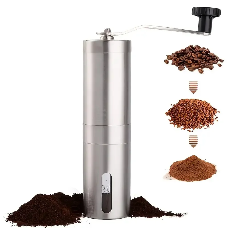 Small Manual Coffee Bean Grinder Stainless Steel Manual Coffee Machine For Outdoor Camping Travel Hiking Backpacking