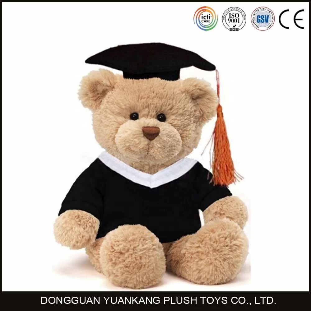 Ceremony Gifts Stuffed Uniform Bear Graduation Teddy Bear Plush Doll Toy With Glasses
