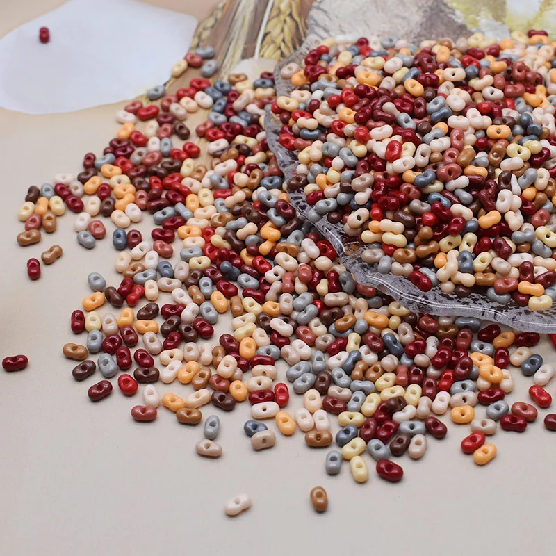 Handmade 3x6mm Color Seed Beads Loose Spacer Peanut Glass for DIY Jewelry Making Mix Color Bracelets Necklaces Lampwork Material