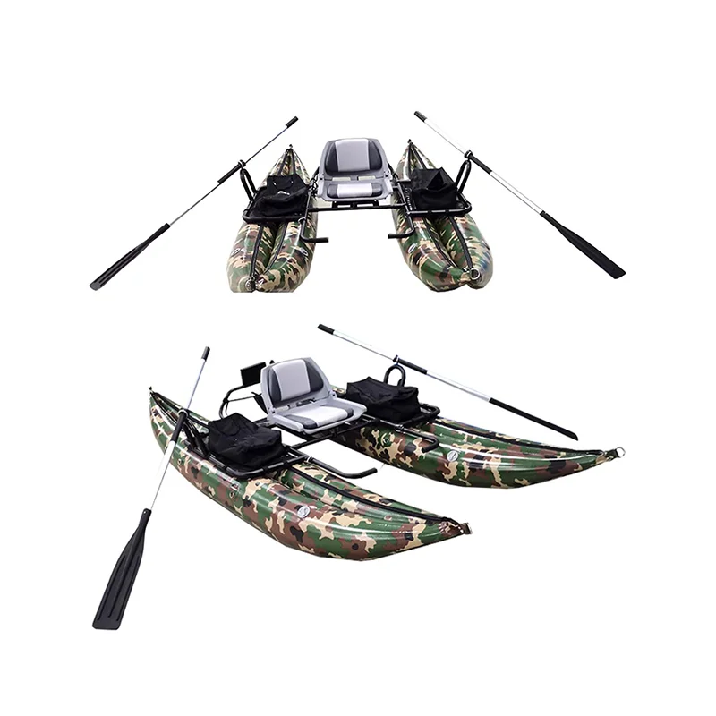 New Style Oem 1 man inflatable pontoon fishing boat double decker pontoon boat inflatable rowing boat for sale
