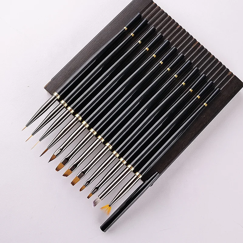 High quality detail painting kit nail art design handle brush set new nail polish brush art brush for  Professional Salon
