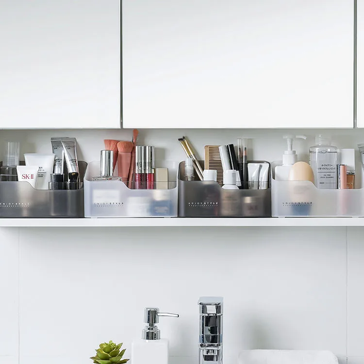 Custom Private Label Acrylic Storage Multifunctional Desktop Management Organizer Translucent Plastic Cosmetic Makeup box