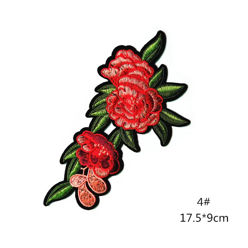 ready to ship embroidery patch cloth fabric applique embroidery flower patches for garment decoration