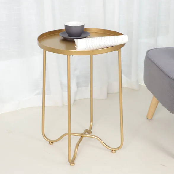 
Simple design living room sofa side table folding small gold luxury coffee tables 