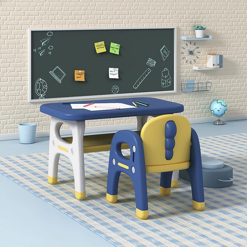 Baby foldable plastic activities ergonomic homework desk nordic children furniture study tables and chair sets for kids bedroom