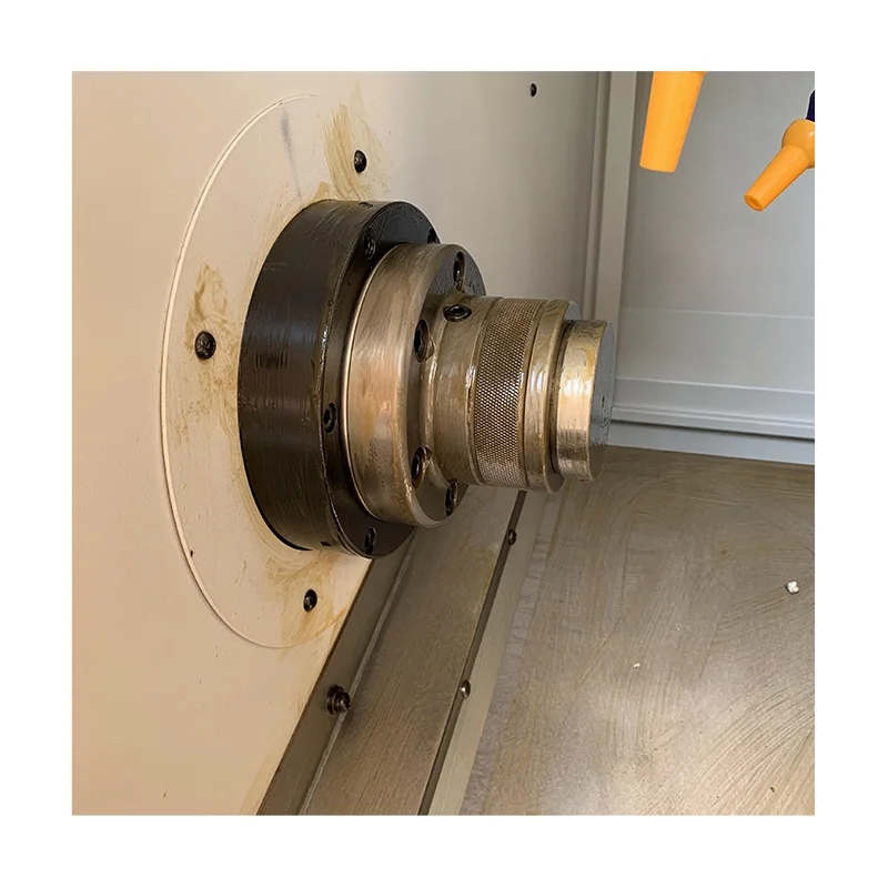 5 Inch 3-Jaw Hydraulic Chuck With Soft Jaws Syntec Cnc Controller JC-X35S Cnc Slant-Bed Lathe Turning Machine