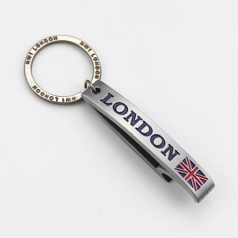 Custom Logo Hot Style Tourist Souvenir Metal Beer Bottle Opener Keychain Key Rings