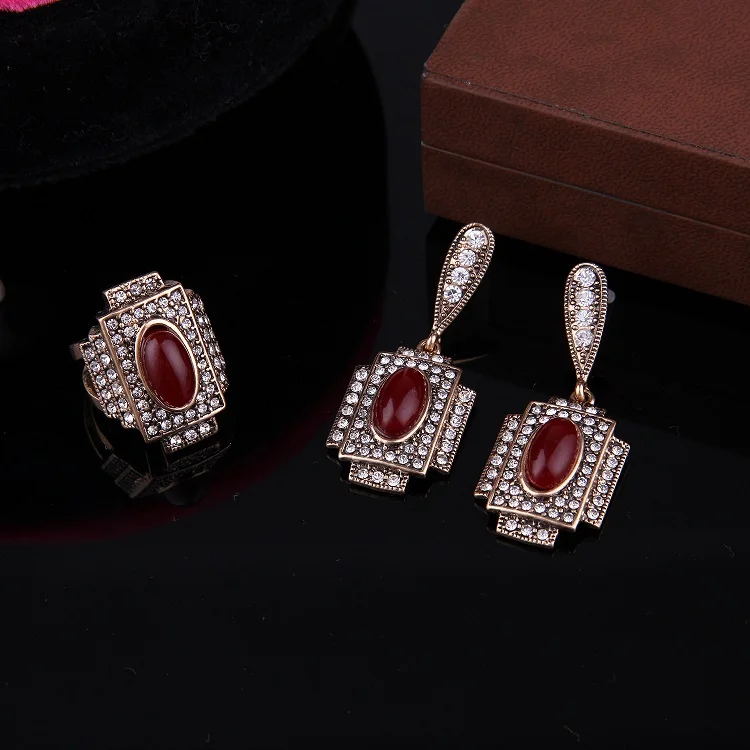  Роскошные позолоченные нигерийские индийские Ретро акриловые кристаллы в стиле Саудовской Аравии 3 шт. свадебный подарок набор свадебных