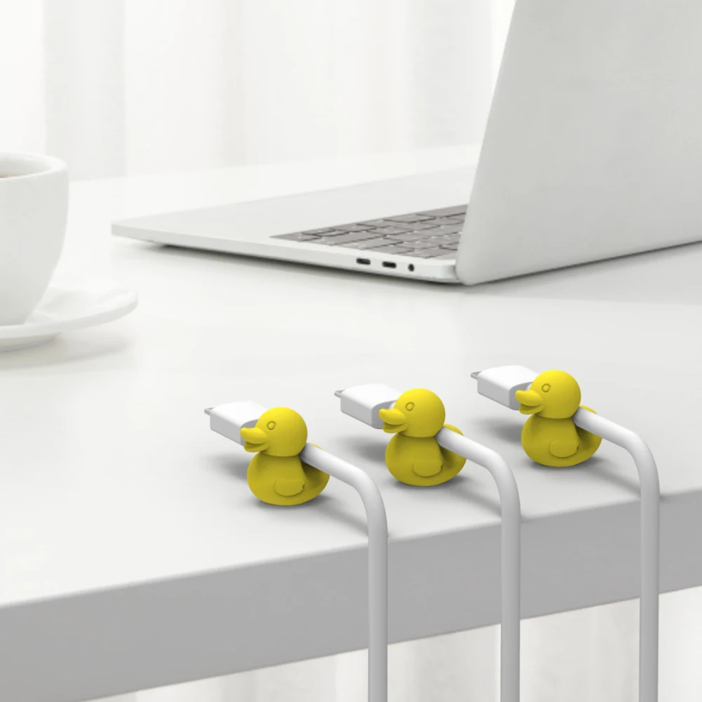 Wholesale Cute Duck Silicone USB Cable Organizer Holder Magnetic Wire Clip Management Organizer Cable Click Holders