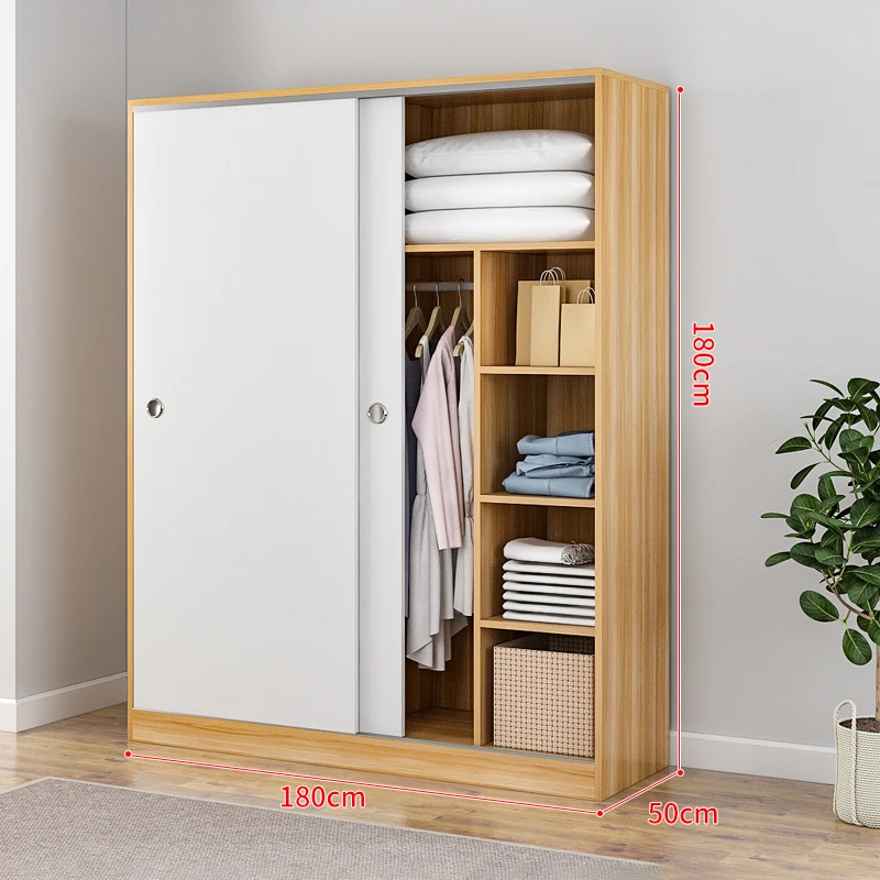 Bedroom Furniture Prices Cheap Good Quality Chinese Sliding Wooden width 1.8m Storage Wardrobe