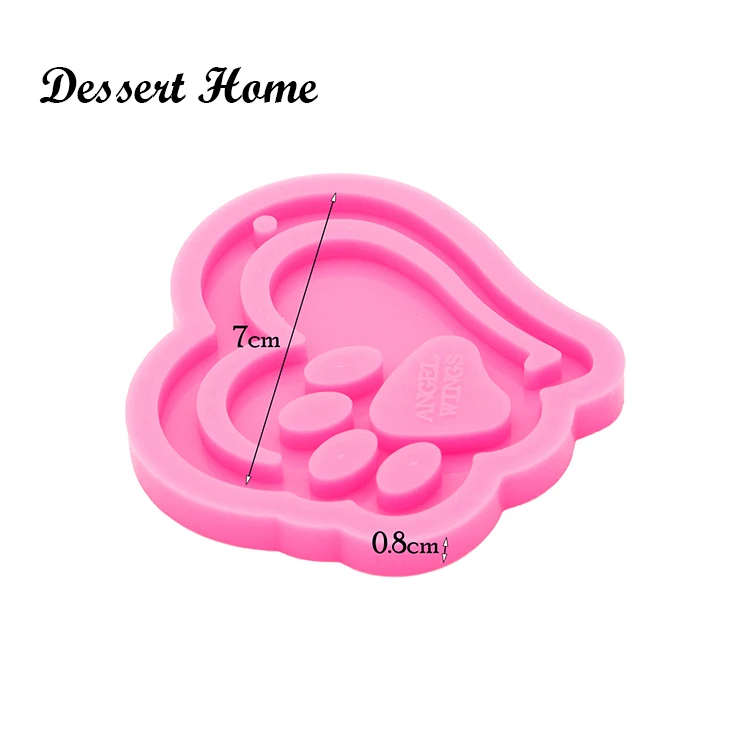 DY0633 Shiny Paisley Heart and Puzzle/Paw Keychain Silicone Mold Friendship Heart Mould Crafting Jewelry Epoxy Tools Resin Cake