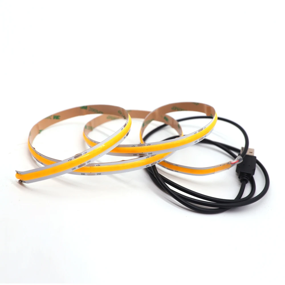 
High Density Flexible cob led strip light 12watt/M DC5v 12V 24V RGB UV395nm White/Warm White/Yellow/Red/Blue/Green color 1m-5M 