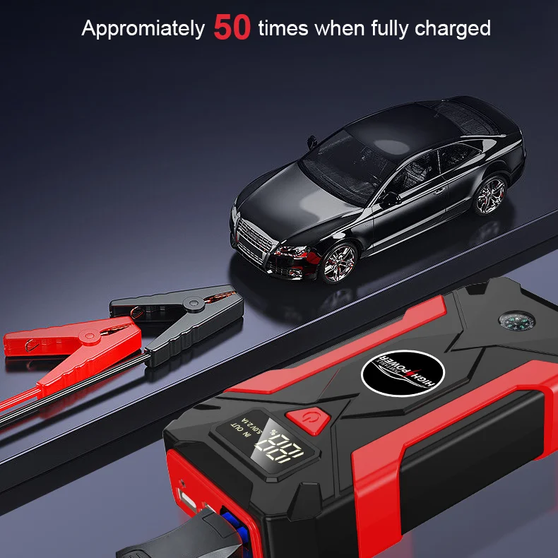 Factory Car Battery Booster Power Bank Charger Lithium Battery Pack 12V 16000mah 8000mah Portable Car Tyre Air Pump Jump Starter