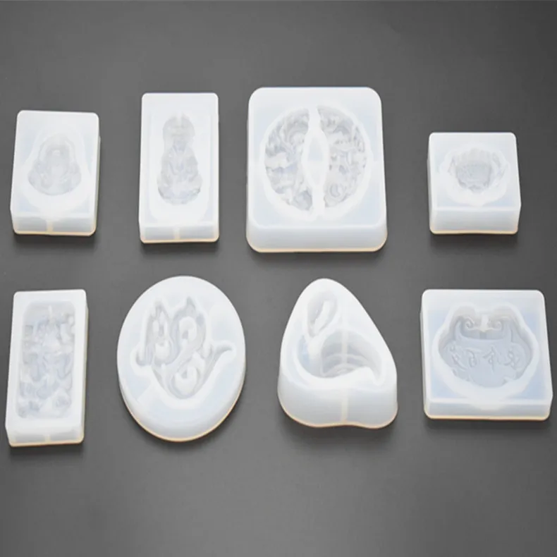 Силиконовая форма «сделай сам» из эпоксидной смолы, подвеска в виде дракона и феникса, статуя Гуаньинь Будды, силиконовая форма с пламенем и птицей для долголетия