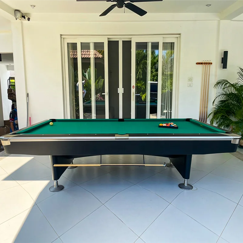 9FT Solid Wood Leg Black Slate Billiard Pool Table for Sale