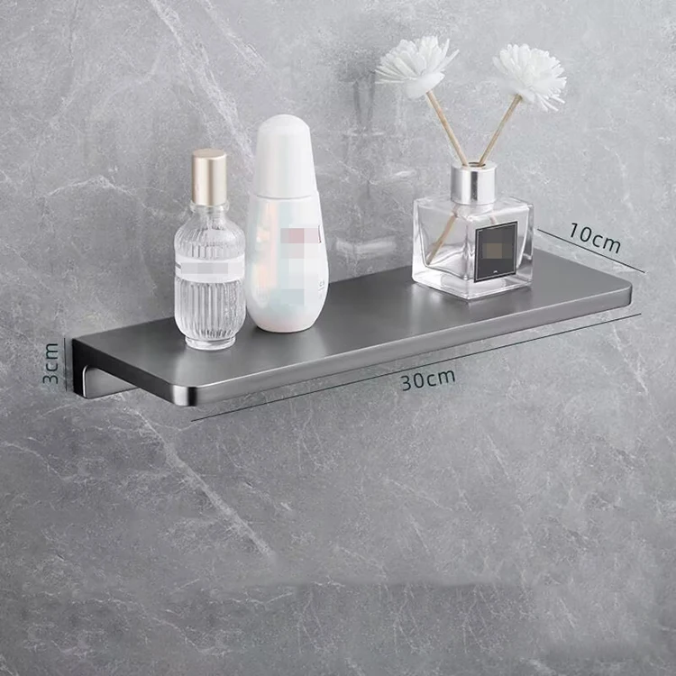 Brushed satin Home Bathroom Shower organizer Wall Mounted Hotel Bathroom Shelf