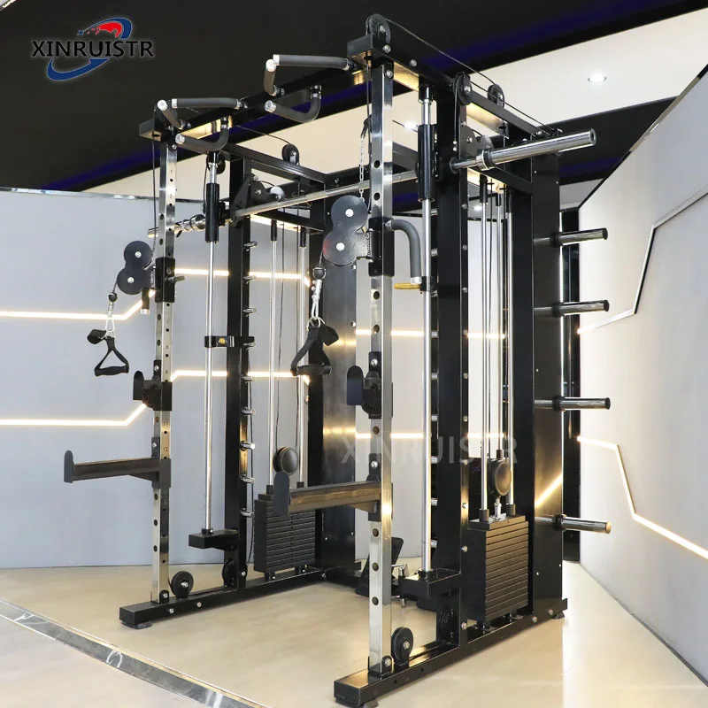 commercial complete custom logo functional multifunctional smith machine fitness gym equipment with weight stack