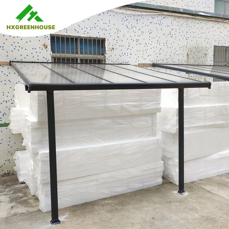 Solid Blind Aluminium Profile Polycarbonate Outdoor With Aluminum Retractable Canopy Awning Patio Cover