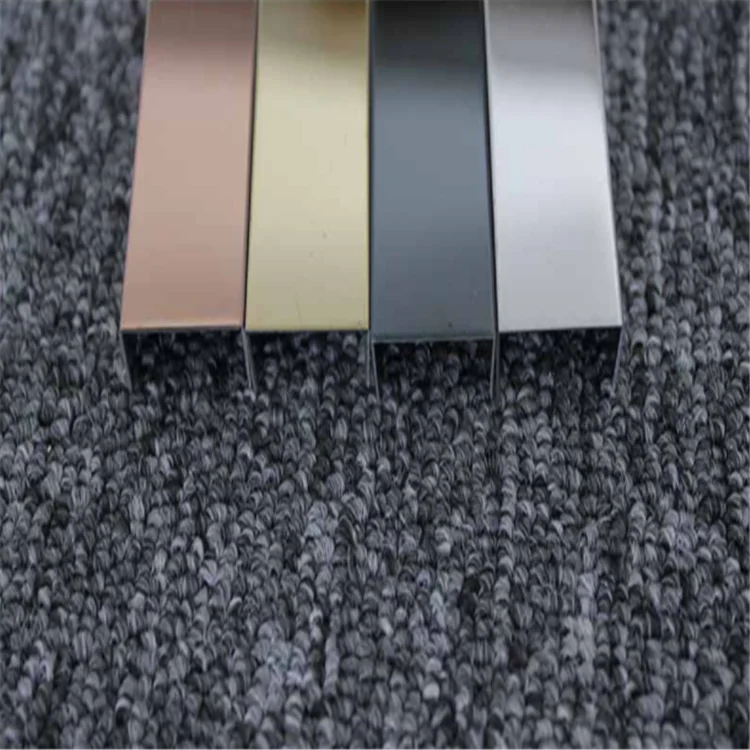 Black titanium alloy stainless steel U shaped groove strip decorative gold edge layering black titanium alloy edge