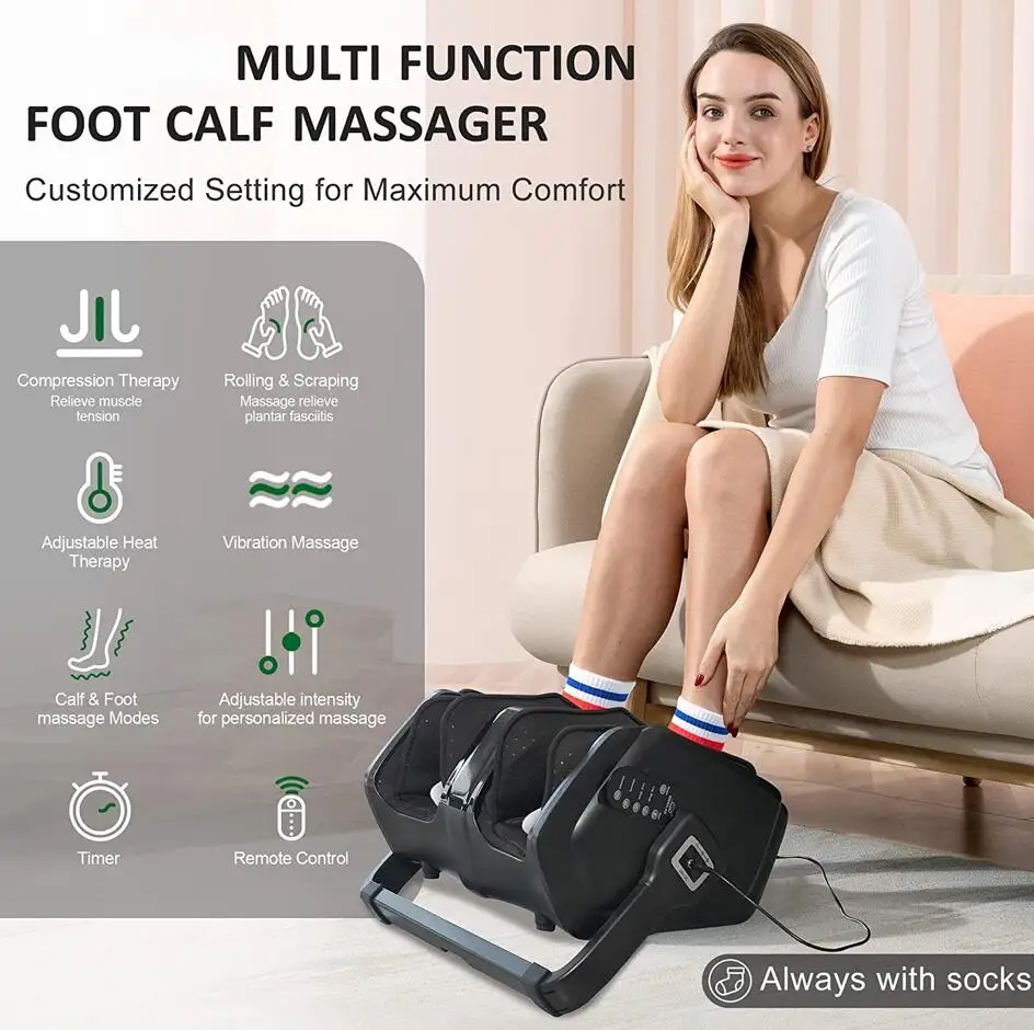 hot selling 2023 Healthy Body Care Shiatsu Air Foot leg Massager Machine Equipment Product Top Rated calf and Foot Massager