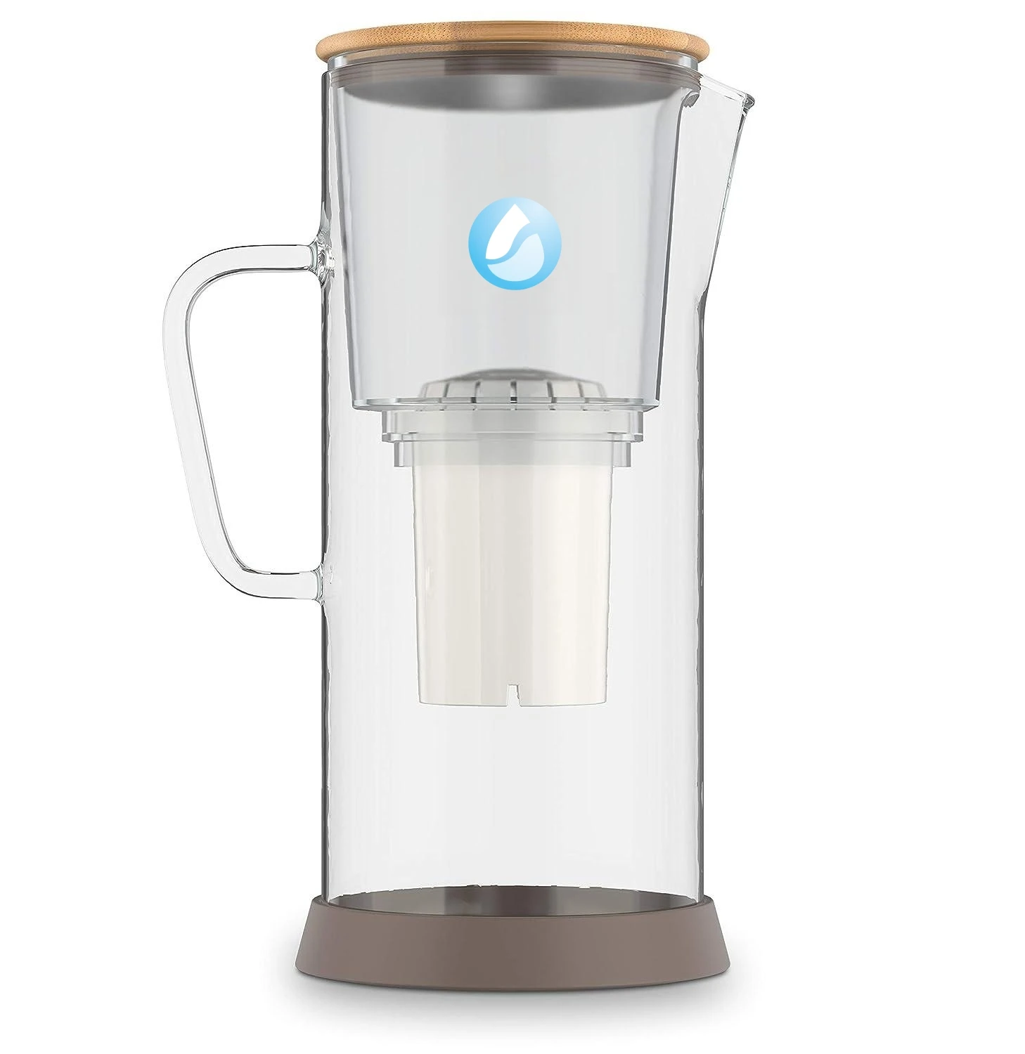 PH Restore Glass Alkaline Water Pitcher Long Lasting Water Filter Pitcher with Multi-Stage Filtration System Glass Water Jug