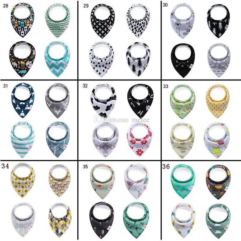 
300styles Baby INS cotton bibs unicorn Newborn KIDS Burp Cloths double layer girls boys cartoon animal owl pattern bibs 