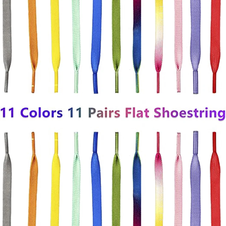 High Quality Shoe Accessories Flat Colorful Shoelaces Gradient Rainbow Custom Shoe Lace for Sneakers