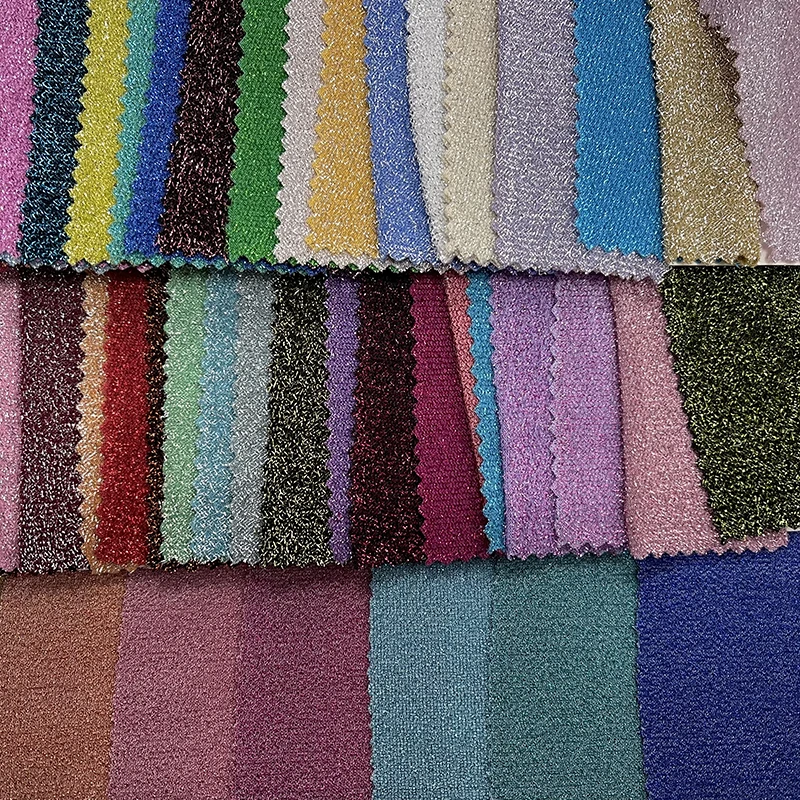 Wingtex Hot Sale Shiny 180GSM Nylon 70% Spandex 13% Silver Wire 17%  Lurex Glittery Fabric For Dress,Leggings