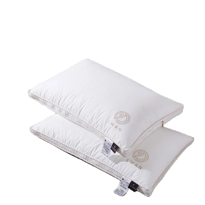 Wholesale 5 star hotel pillow white healthy duck goose down pillow custom soft bed sleeping pillows
